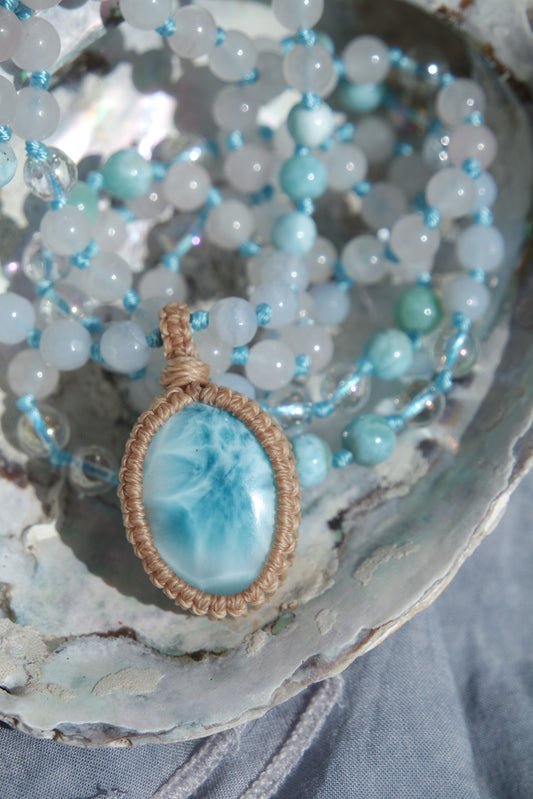 Hemimorphit Mala 108 ~ Blaue Harmonie