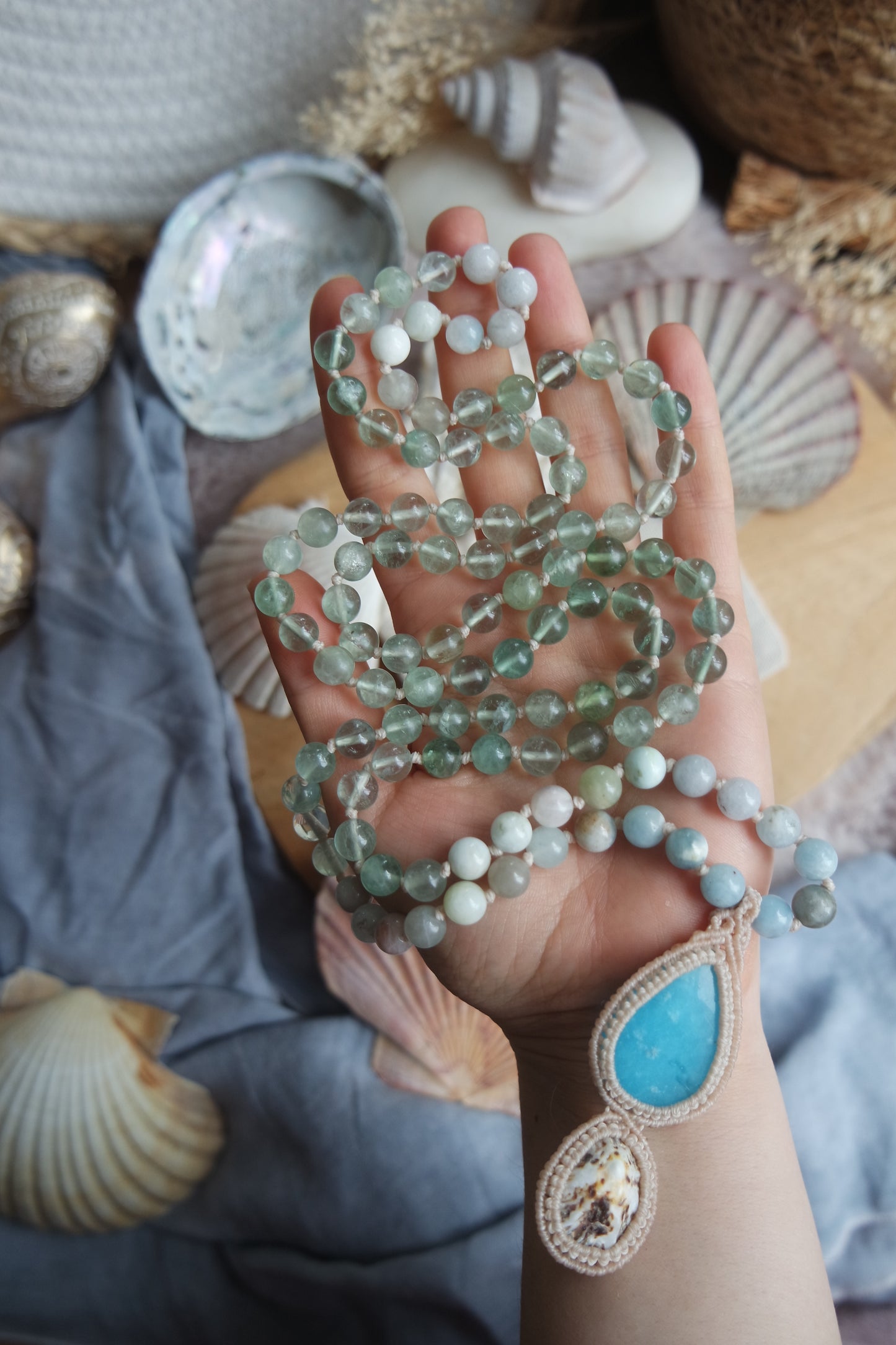 Hemimorphit Mala 108 ~ Meeresmelodie