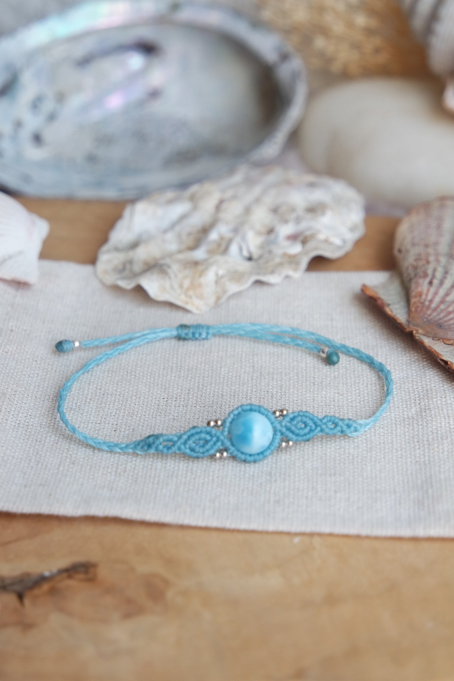Larimar Makramee Armand ~ 925 Silber Unikat 6