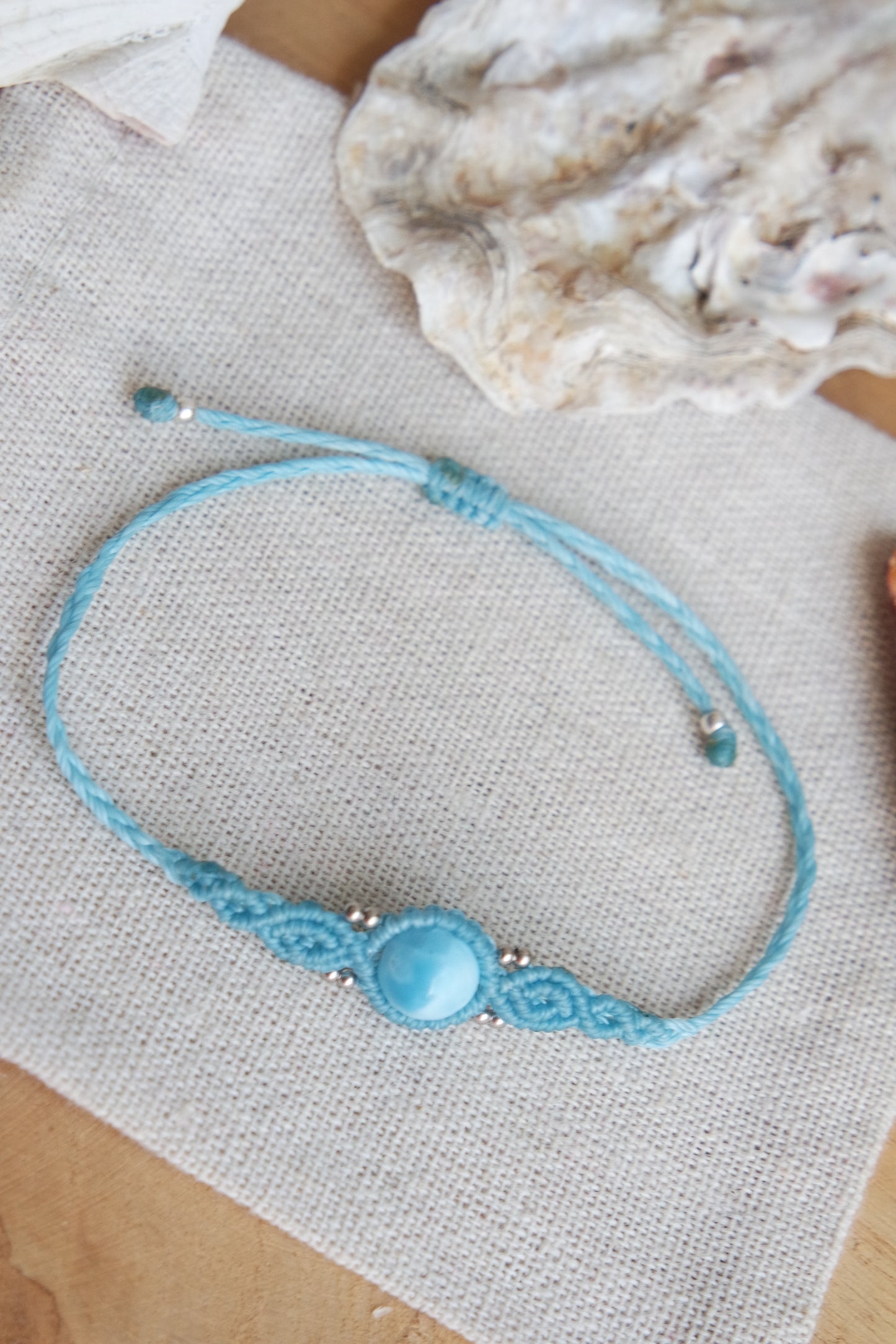 Larimar Makramee Armand ~ 925 Silber Unikat 6