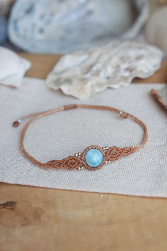 Larimar Makramee Armand ~ 925 Silber Unikat 7