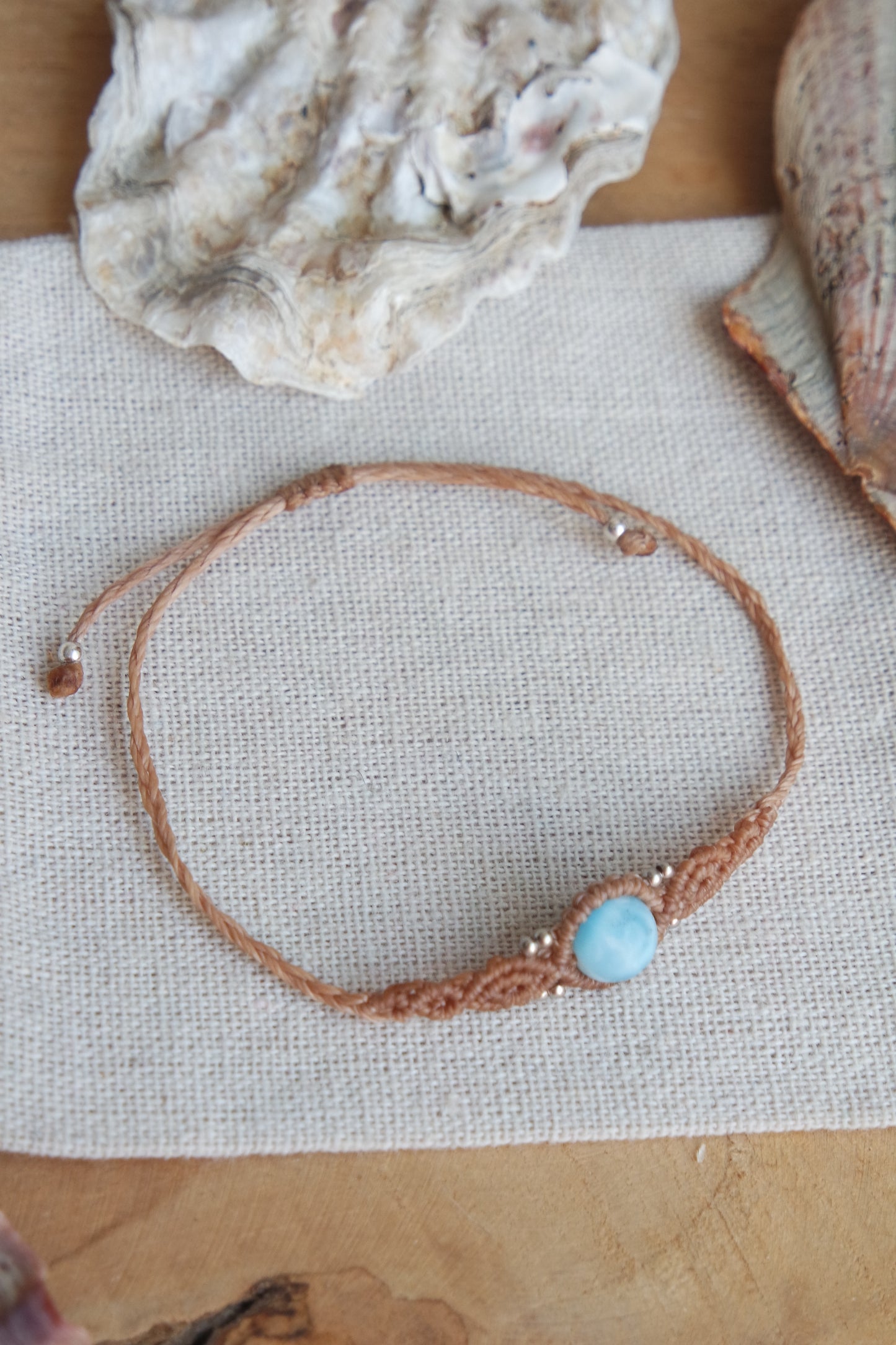 Larimar Makramee Armand ~ 925 Silber Unikat 7