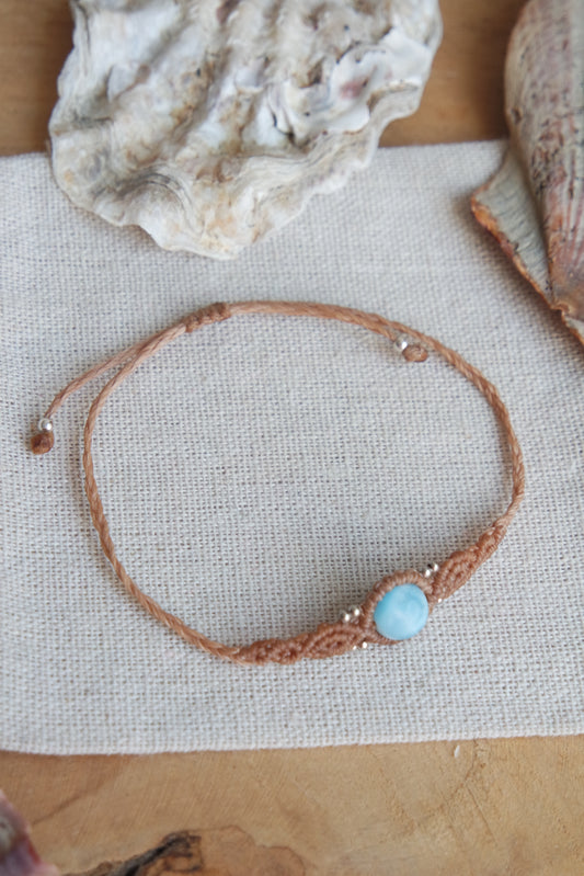 Larimar Makramee Armand ~ 925 Silber Unikat 7