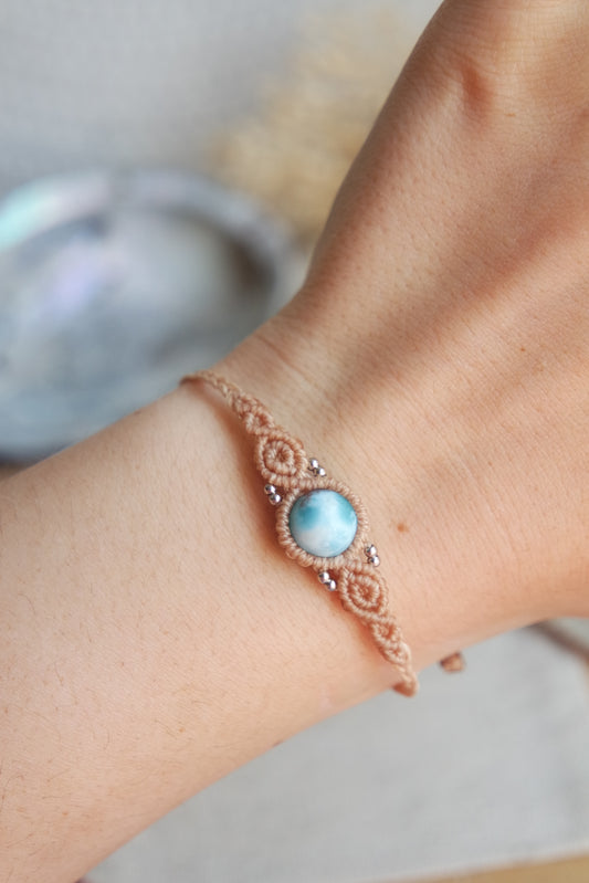 Larimar Makramee Armand ~ 925 Silber Unikat 8