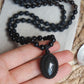 Mala Kette 108 Perlen ~ Turmalin, Obsidian, Onyx & Rauchquarz