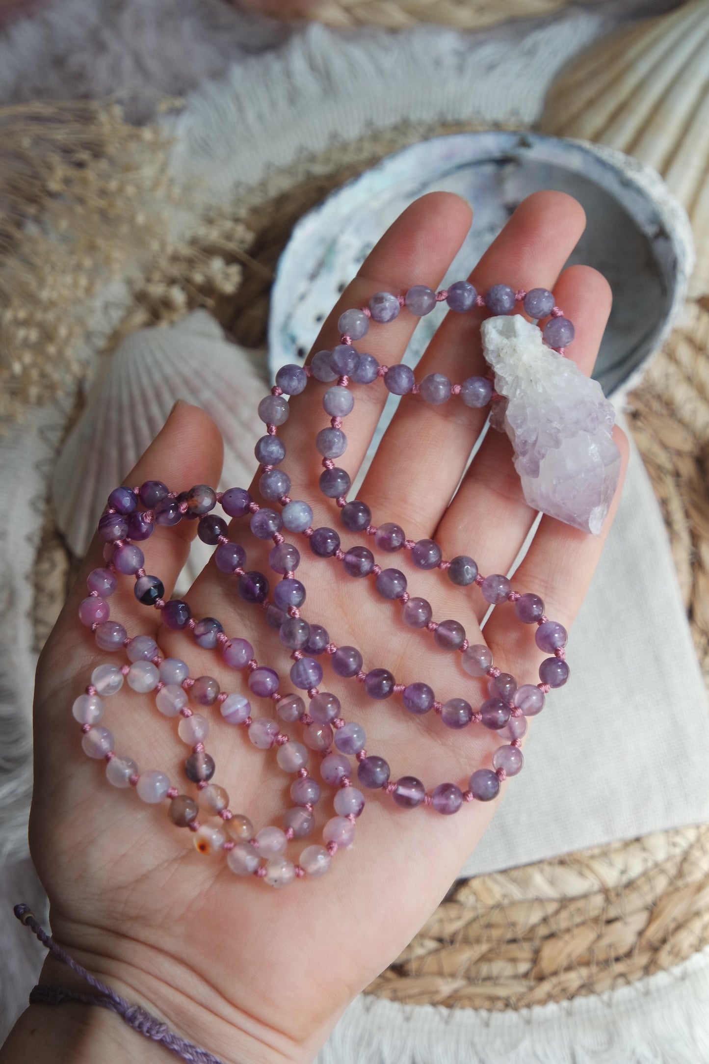 Mala Kette 108 Perlen ~ Spirit Quartz