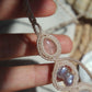 Moosachat, Rosenquarz, weißer labradorit & Perle Makramee Collier