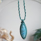 Boho Makramee Schmuck mit natürlichem Larimar.