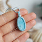 Handgeknüpfte Makramee Kette „Hoffnung“ mit echtem Larimar.