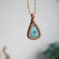 Makramee Kette mit Larimar und verstellbarem Schiebeknoten aus Handarbeit.