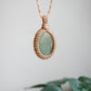 Handgefertigte Makramee Kette mit Aquamarin und verstellbarem Schiebeknoten.
