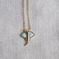 Larimar Manta Kette ~ 925 Silber Vergoldet