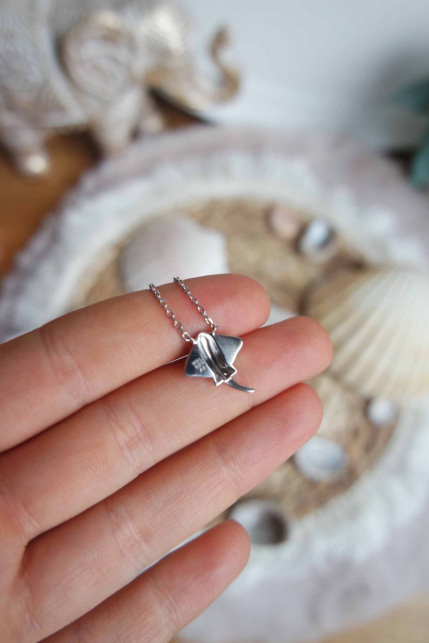 Larimar Manta Kette ~ 925 Silber