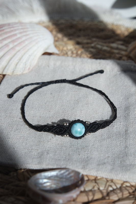 Larimar Makramee Armand ~ 925 Silber Unikat 11