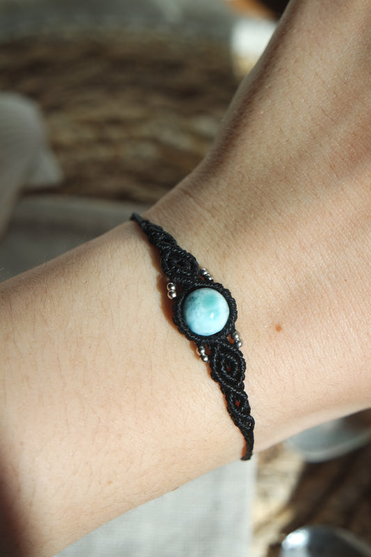 Larimar Makramee Armand ~ 925 Silber Unikat 11