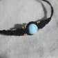Larimar Makramee Armand ~ Messing Unikat 13