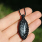 Schneeflocken Obsidian Makramee Kette ~ 29wq