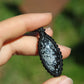 Schneeflocken Obsidian Makramee Kette ~ 29wq