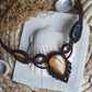 Makramee Kette mit Tigerauge, Moosachat & Quarz ~ Liorah