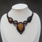 Makramee Kette mit Tigerauge, Moosachat & Quarz ~ Liorah