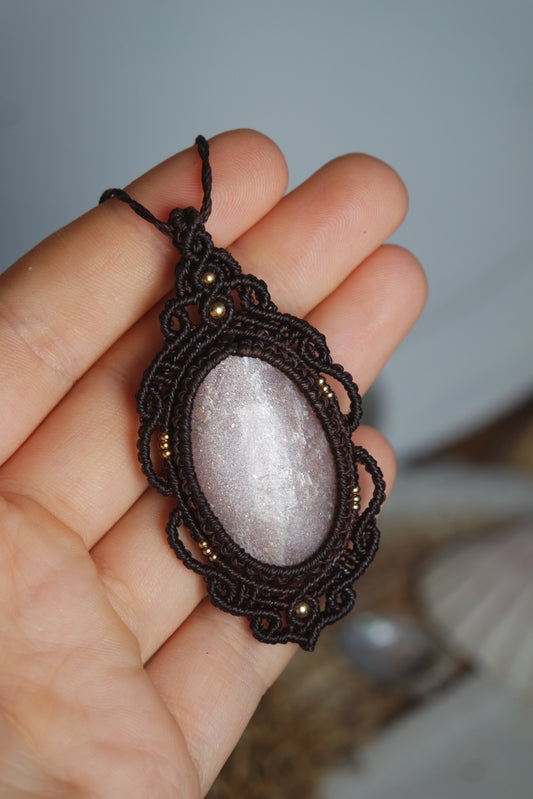 Mondstein Makramee Kette ~ Feylora