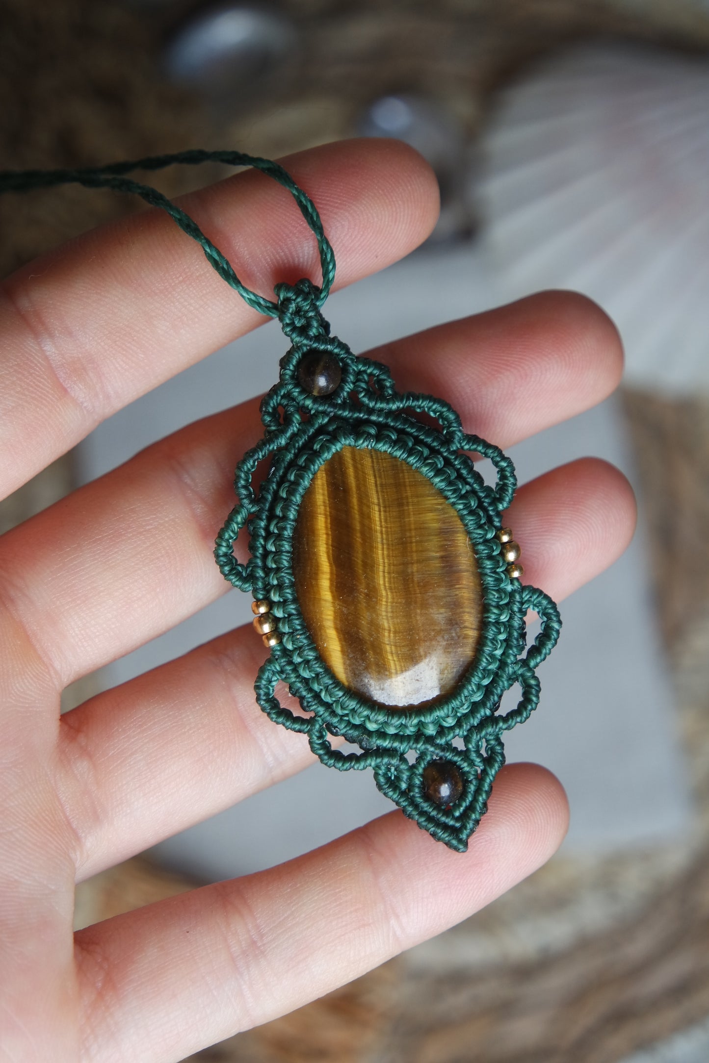 Moosachat Makramee Kette ~ Sylphira