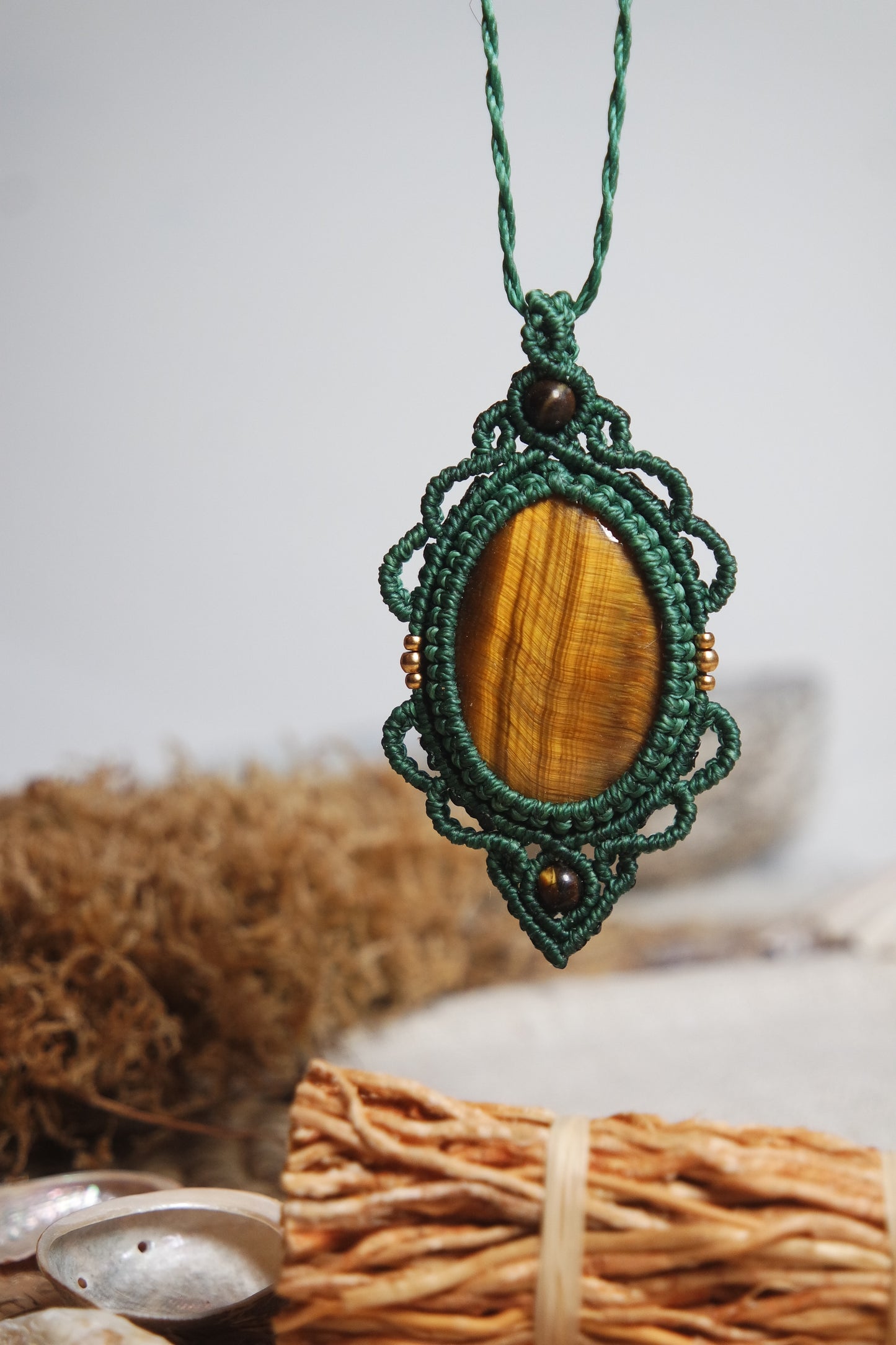 Moosachat Makramee Kette ~ Sylphira