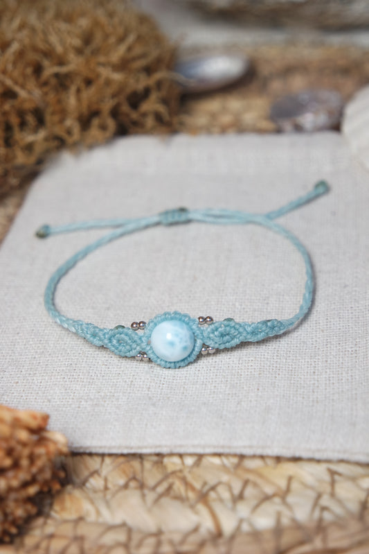Larimar Makramee Armand ~ 925 Silber Unikat 15