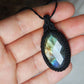 Labradorit Makramee Kette ~ Nymira