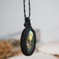 Labradorit Makramee Kette ~ Nymira