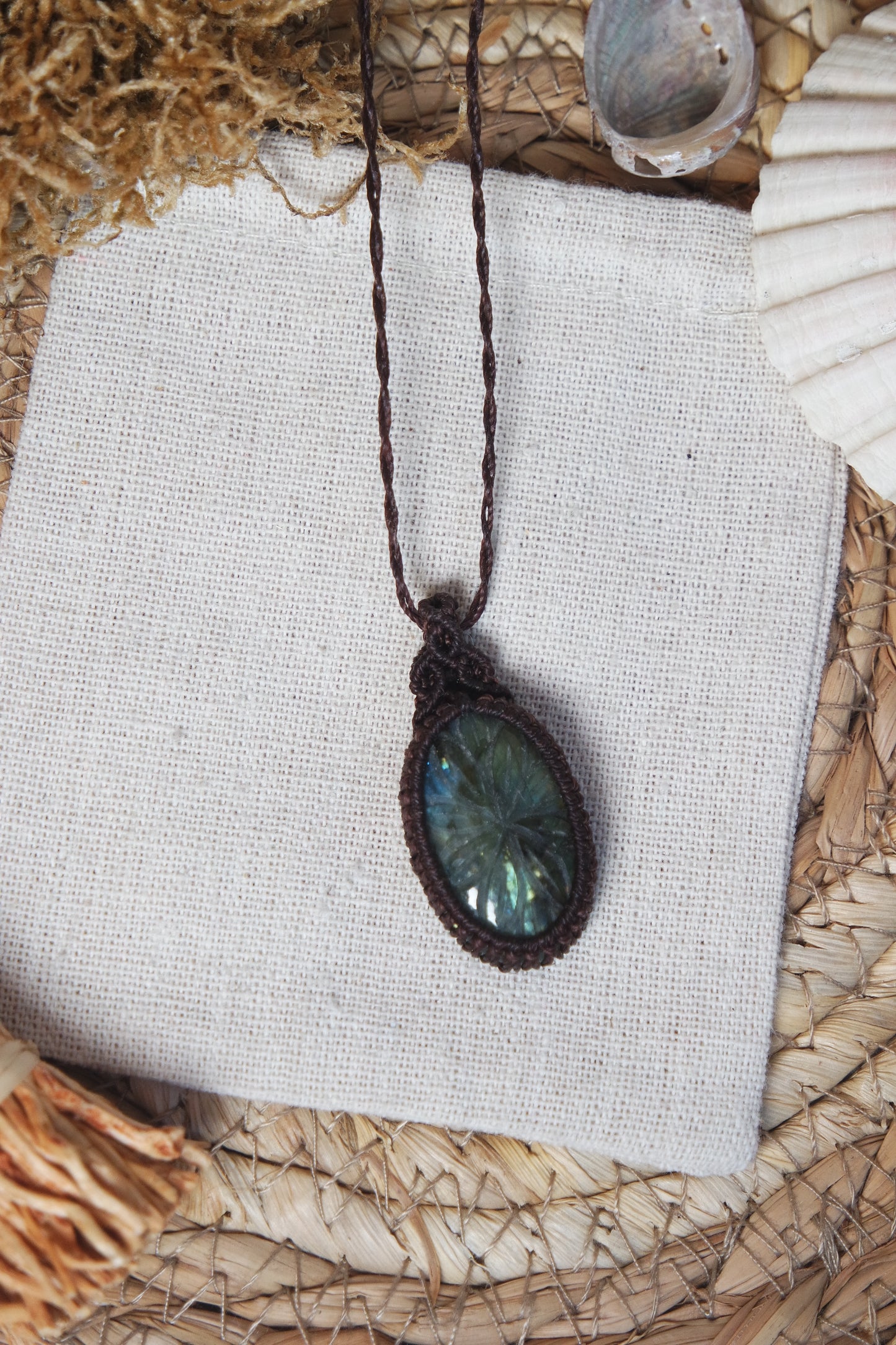Labradorit Makramee Kette ~ Miralyn