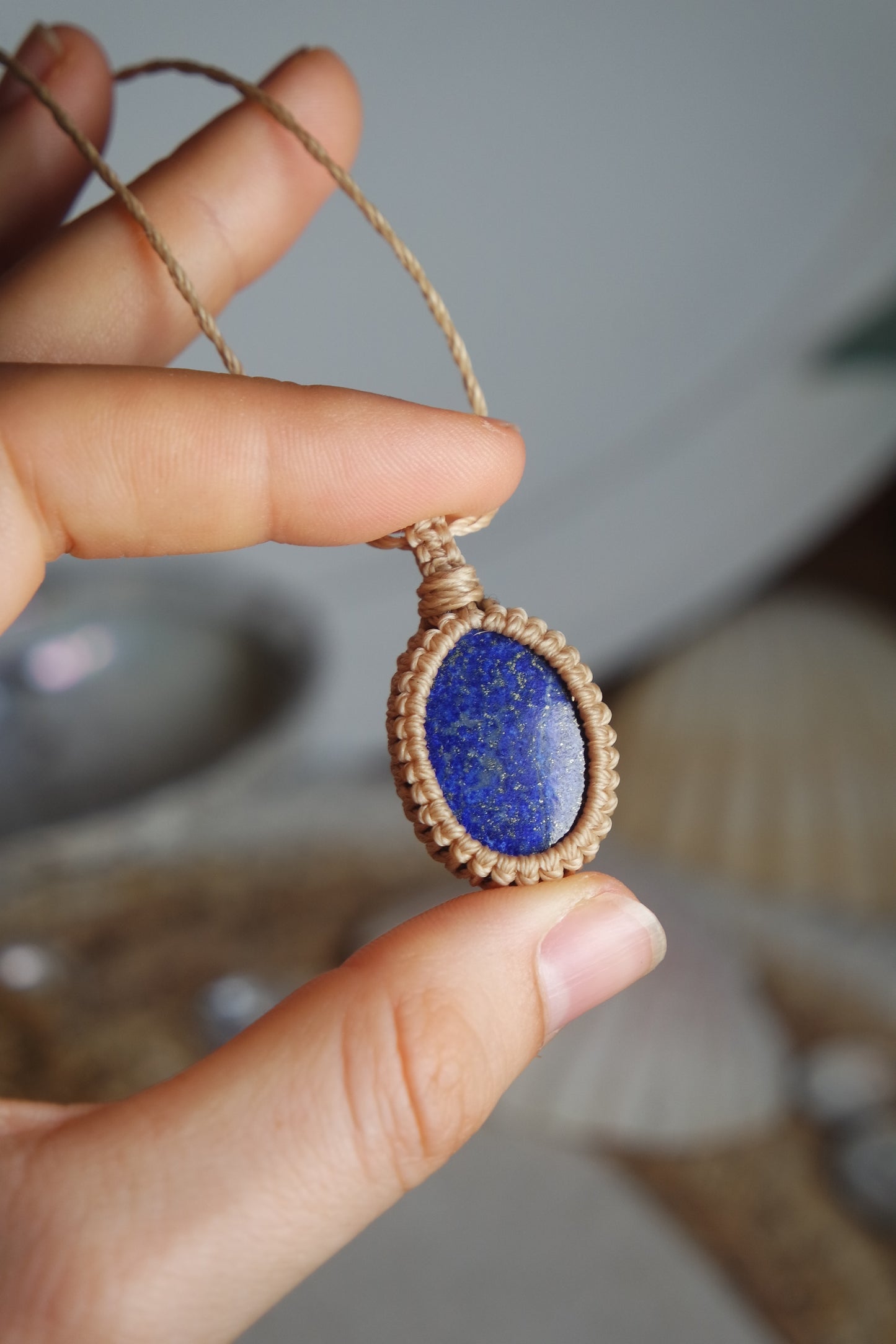 Lapislazuli Makramee Kette ~ Aelith