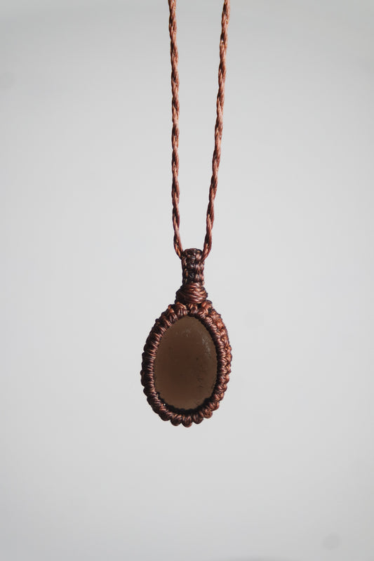 Rauchquarz Makramee Kette ~ Faelwyn