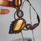 Makramee Kette mit Tigerauge, Moosachat & Quarz ~ Liorah