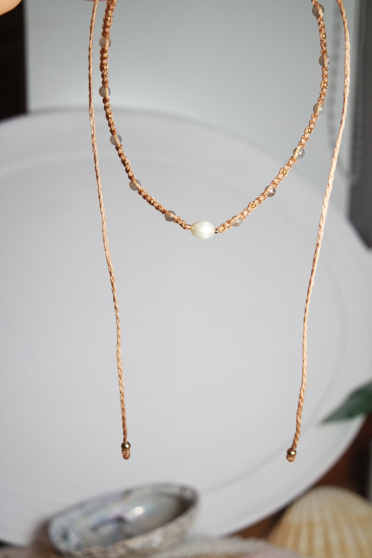 Labradorit Makramee Kette ~ Thalyn