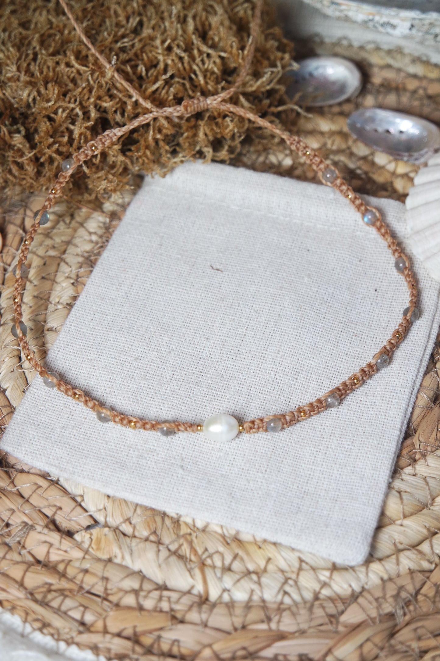 Labradorit Makramee Kette ~ Thalyn