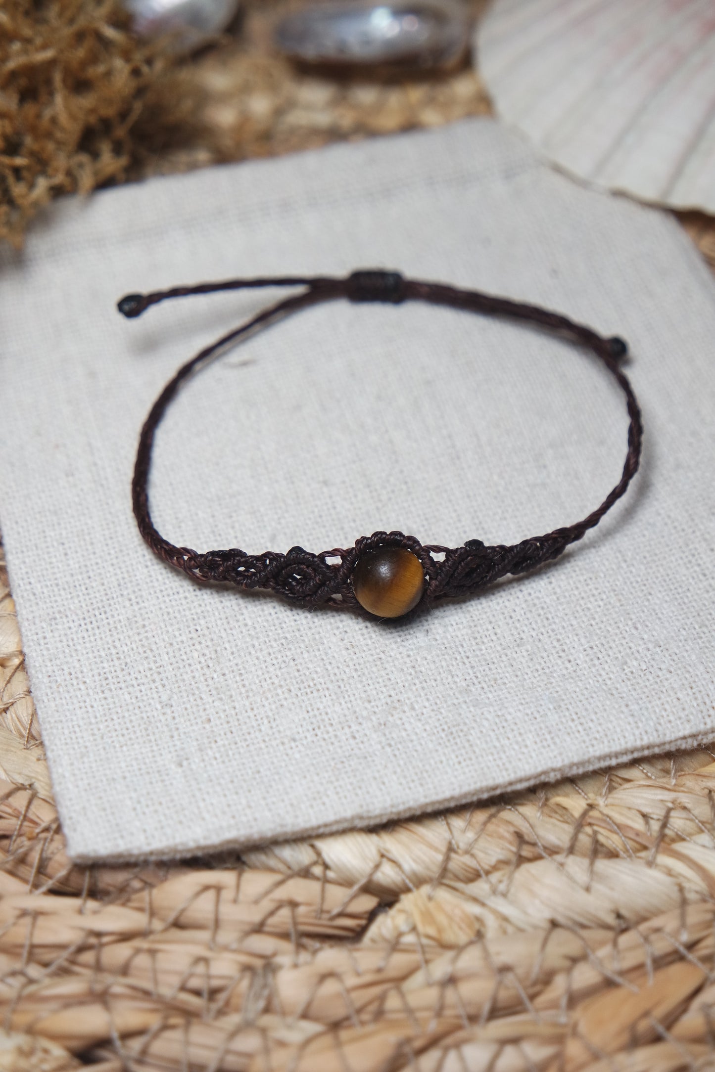 Tigerauge Makramee Armband