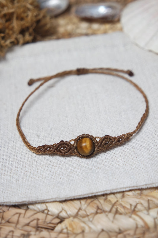 Tigerauge Makramee Armband