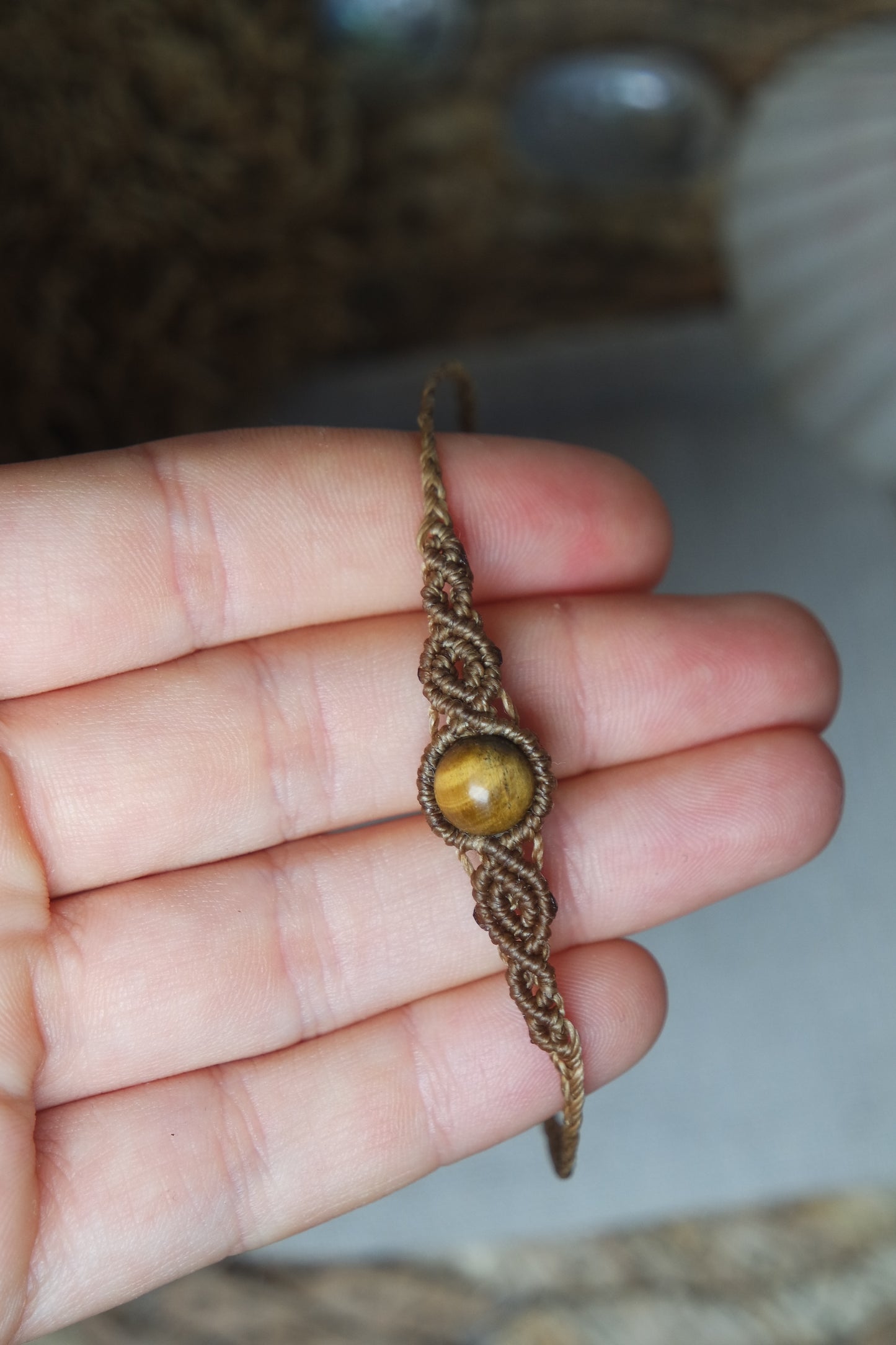 Tigerauge Makramee Armband