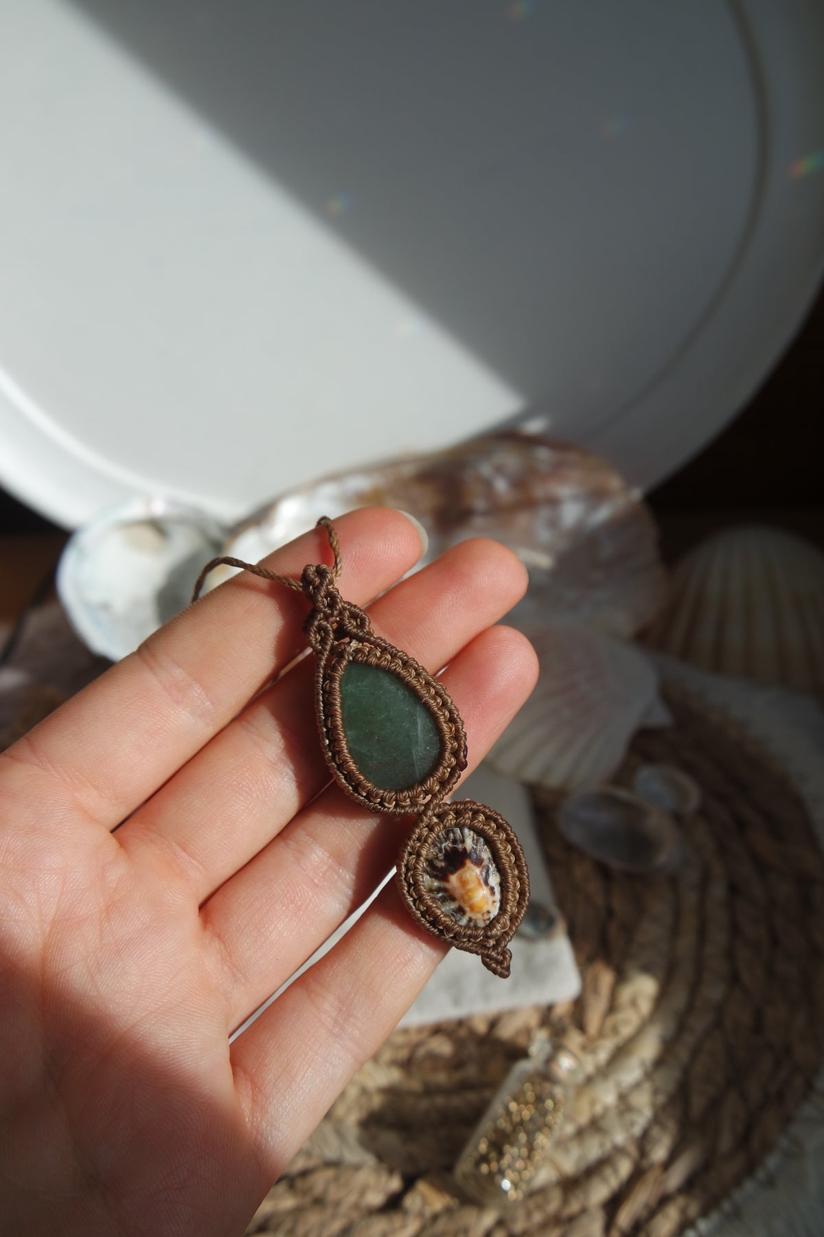 Aventurin Makramee Kette ~ Waldlichter