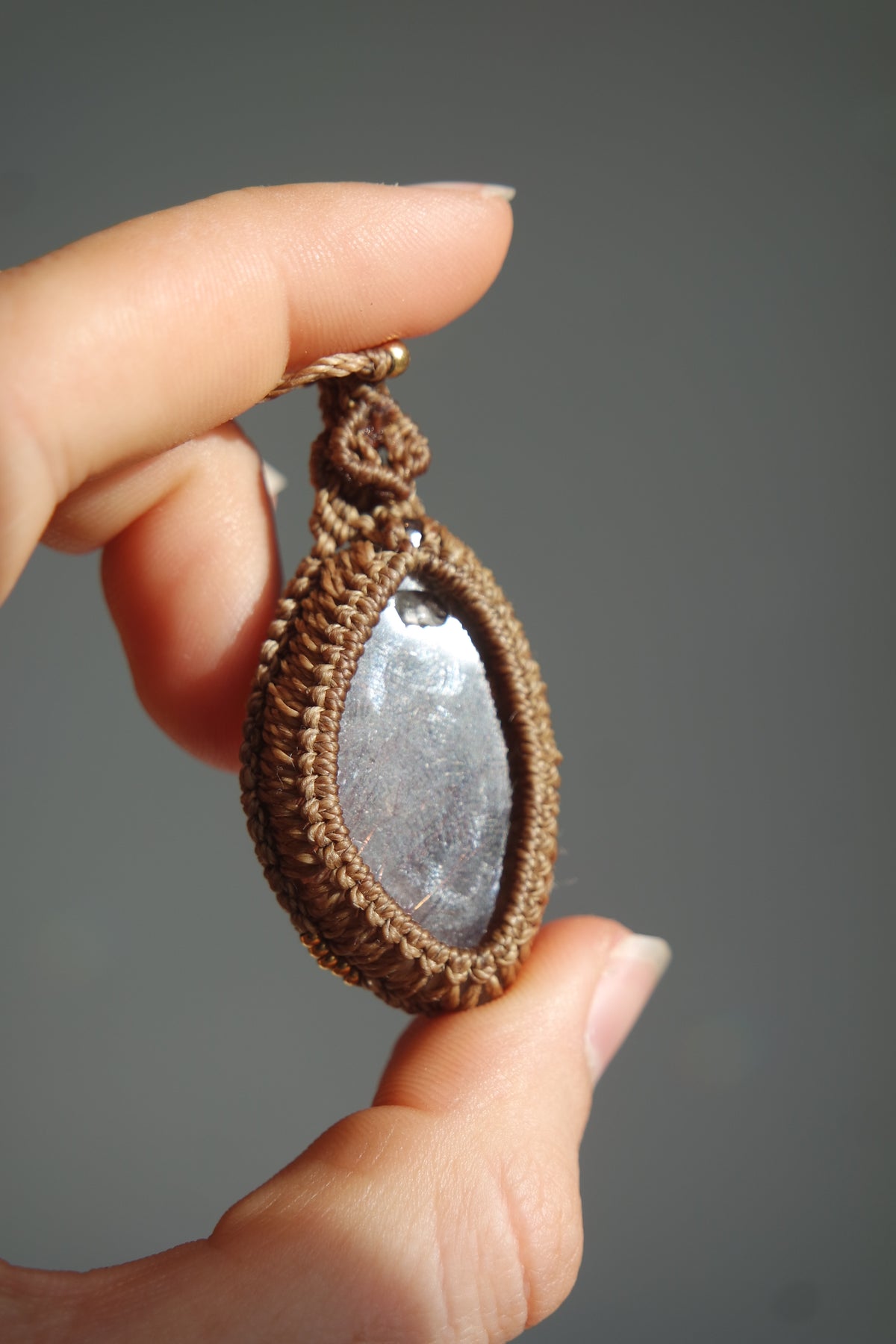 Rutil Makramee Kette ~ Goldschimmer