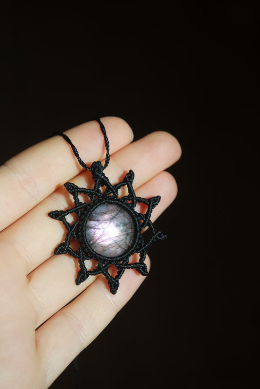 Labradorit Makramee Kette ~ Sonnenfunken