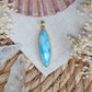Larimar Anhänger GOLD  925 silber Vergoldet ~ L111