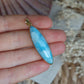 Larimar Anhänger GOLD  925 silber Vergoldet ~ L111