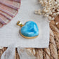 Larimar Anhänger GOLD  925 silber Vergoldet ~ L135