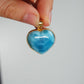 Larimar Anhänger GOLD  925 silber Vergoldet ~ L135