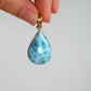 Larimar Anhänger GOLD  925 silber Vergoldet ~ LL135