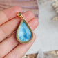 Larimar Anhänger GOLD  925 silber Vergoldet ~ L125