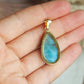 Larimar Anhänger GOLD  925 silber Vergoldet ~ L99