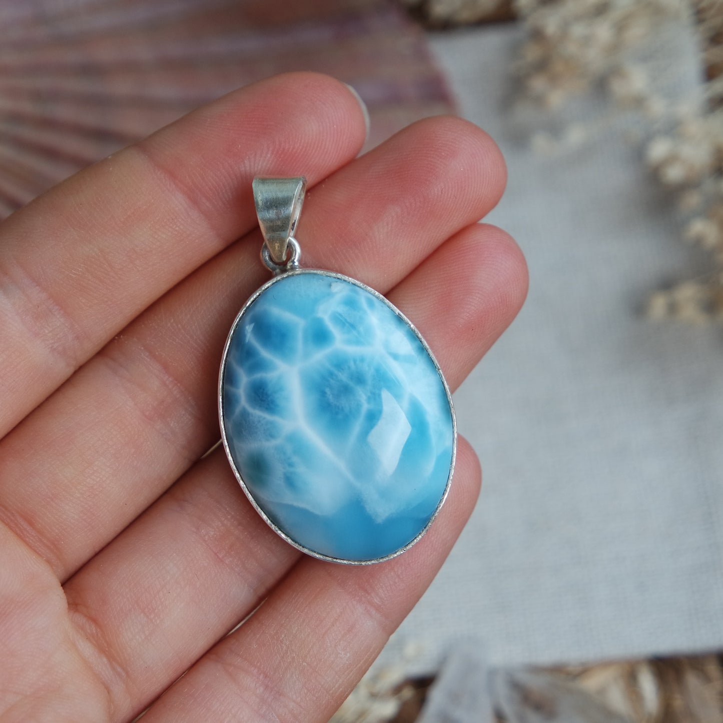 Larimar Anhänger 925 silber ~ L219